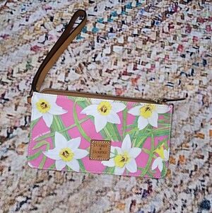 Dooney & Bourke Pink and Green Floral Wristlet